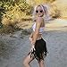 iHeartRaves Black Festival Fringe High Waisted Suede Shorts, Boho Booty Short Bottoms