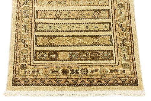 Unique Loom Nomad Collection Ivory 3 x 10 Runner Area Rug (2' 7" x 10')