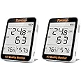 Temtop 2 Pack S1 Indoor Air Quality Monitor, Portable AQI PM2.5, Temperature, Humidity Detector for Home, Office or School, Air Quality Tester 4 More Home Monitoring, Battery Powered, Magnetic Suction