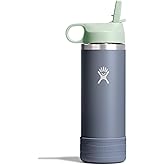 Hydro Flask Kids Water Bottle for School - Stainless Steel and Insulated with Straw Cap - 18 Oz in Koala