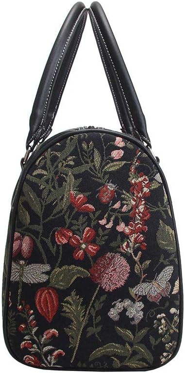 Signare Tapestry Duffle Bag Overnight Bags Weekend Bag for Women with Garden Flower and Creatures (TRAV-MGDBK) - Image 4