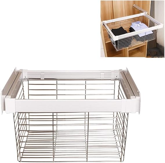 FKhanger Kleiderschrank, verchromt, ausziehbarer Korb, ausziehbarer