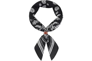 Hymeiluely 27.5 Inches Square Silk Feeling Neck Scarf for Men Necktie Silk Bandanas Pocket Square Cowboy Scarves