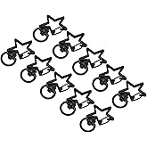 uxcell Swivel Clasps Snap Hook, Star Shape Colorful Lobster Claw Clasp for Keychains, DIY Crafting, Black, 24Pcs