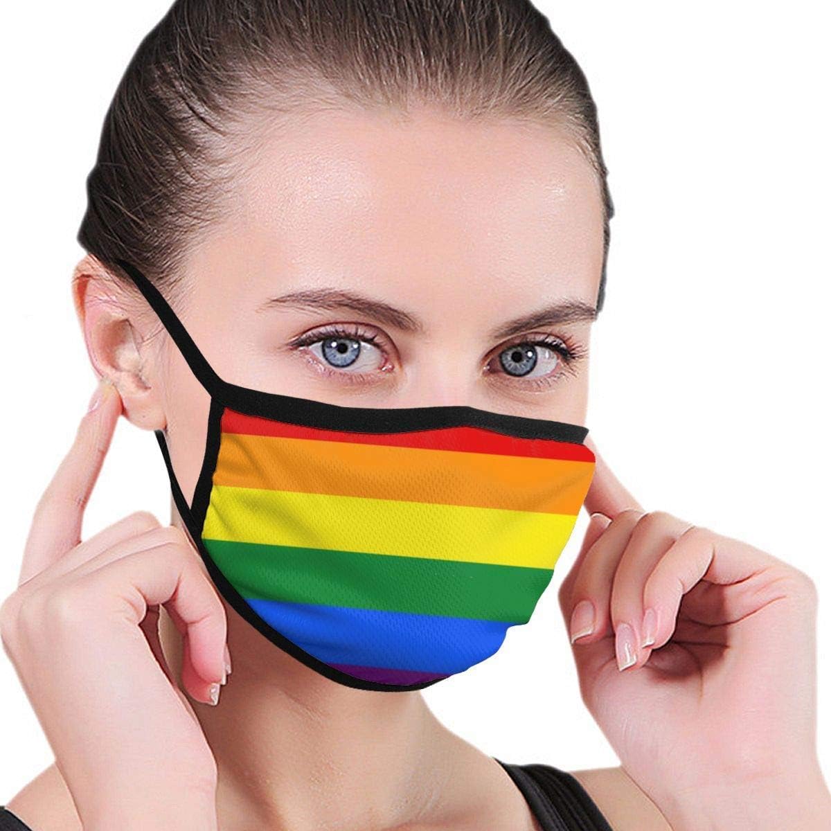 Half Face Mouth Rainbow Pride Flag Mask Face Masks Anti-Dust Face and Nose Cover Cool Soft Windproof Ski Mouth Mask