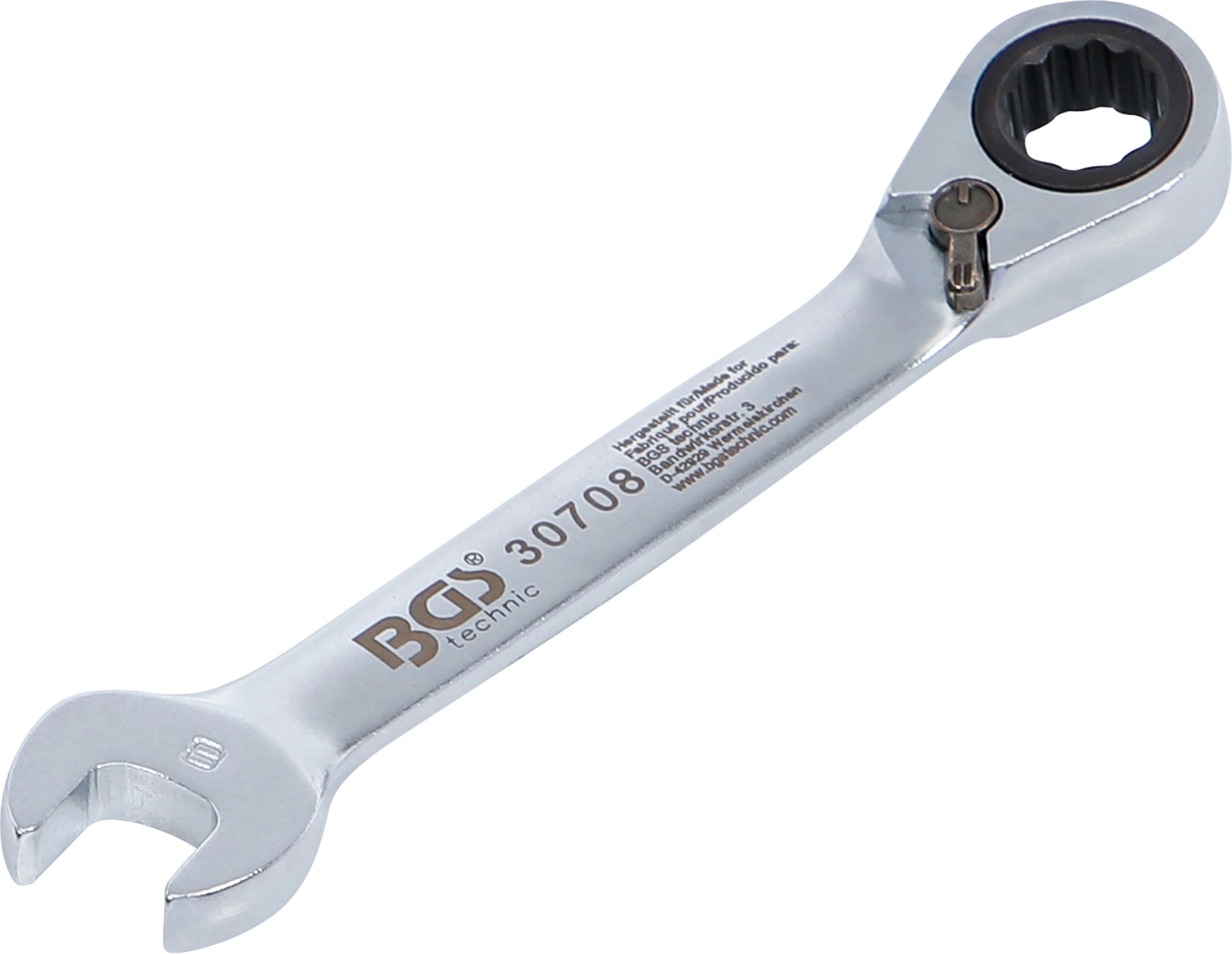 BGS 30708 | Ratchet Combination Wrench | short | reversible | 8 mm — image 1