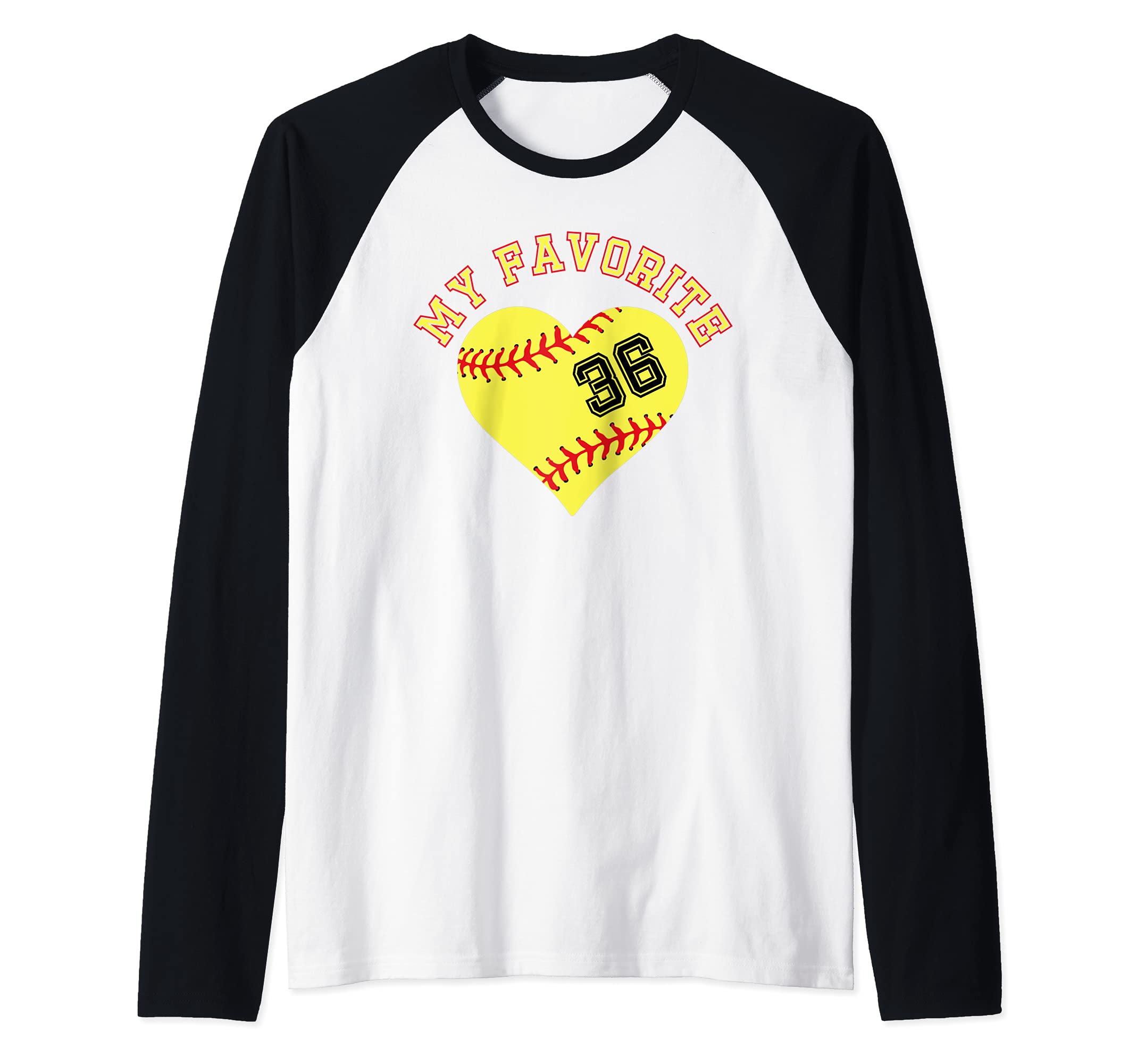 Softball Player 36 Jersey Outfit No #36 Sports Fan Raglan Baseball Tee