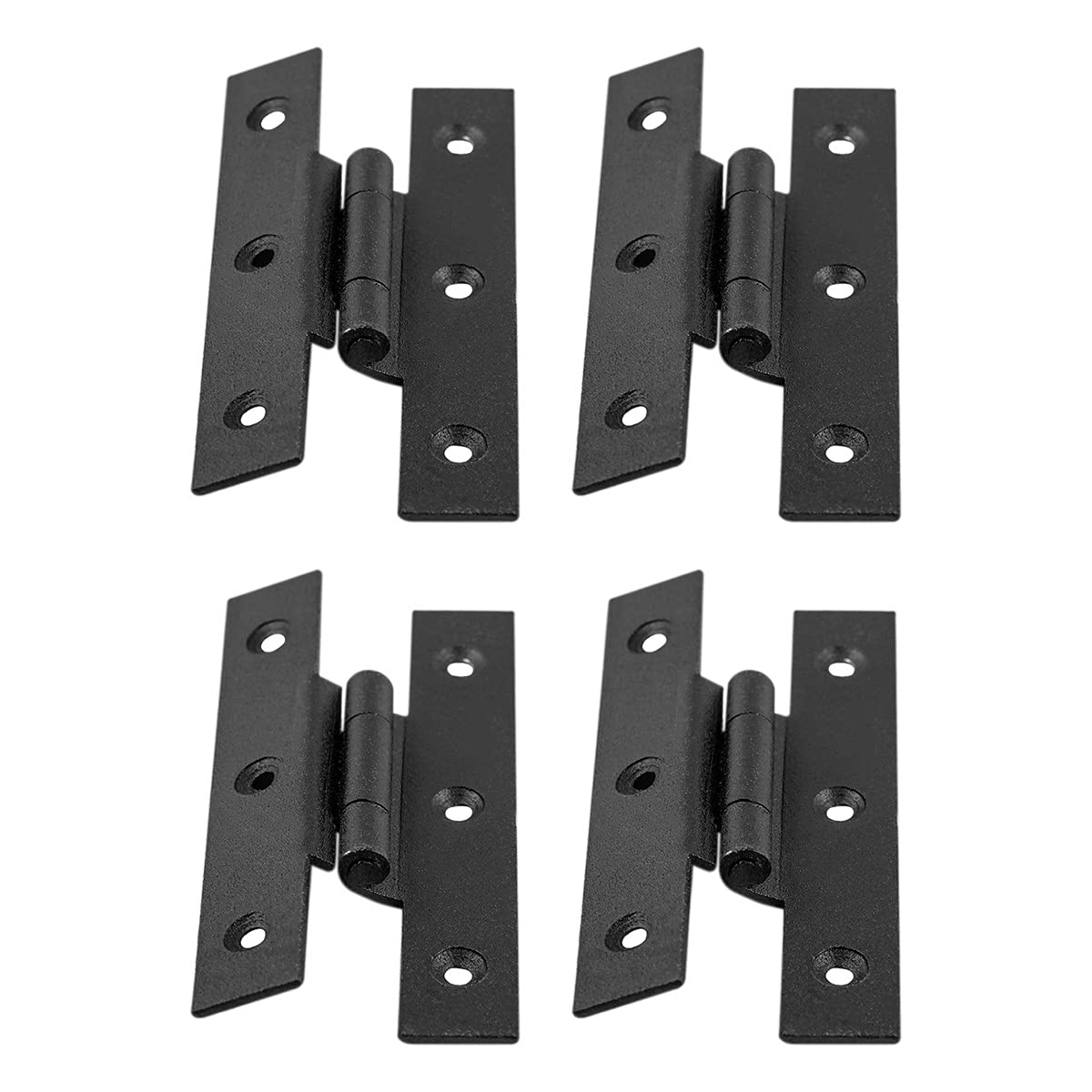 Photo 1 of Renovators Supply Manufacturing Cabinet Hinge 3.5 In. Black Wrought Iron H Hinge With 1/4 In. Offset, Rust Resistant Hinge For Kitchen Cabinets With Hardware Pack Of 4
