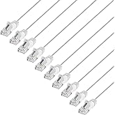 Intellinet Slim Cat6 Ethernet Network Patch Cable – 10-Pack - 10Gbps & 250MHz, Snagless Boot, 30AWG Pure Bare Copper Wire, Gold-Plated Contacts, Lifetime Mfg Warranty - 3ft, 10 Pack, White