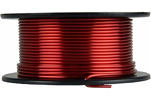 TEMCO INDUSTRIAL TEMCo 13 AWG Copper Magnet Wire - 8 oz 31 ft 155°C Magnetic Coil Red