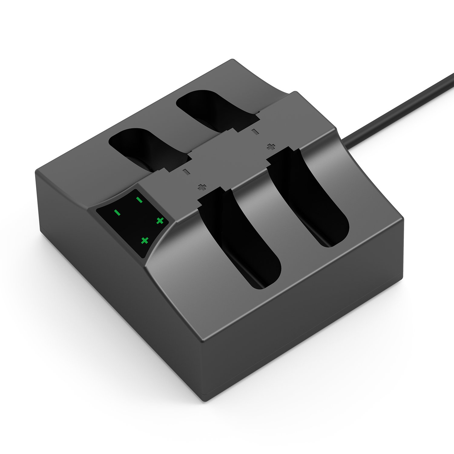 Joy-Con Charging Station Stand for Nintendo Switch 4 in 1 USB Powered Switch Charger Dock Station with Individual LED Indication Nintendo Switch Charger for Nintendo Switch Joycon Controllers-Black