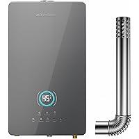 BreeRainz Propane Tankless Water Heater,Indoor Up tp 16L/Min,105,750 BTU Hot On Demand Water Heater W/Vent Pipe, 5 Preset Mod