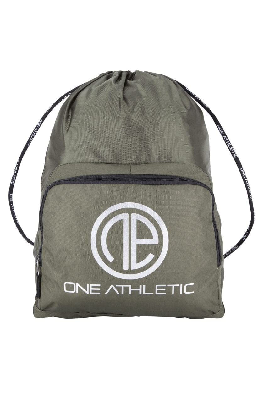 One Athletic Drawstring Bag, Khaki/Silver