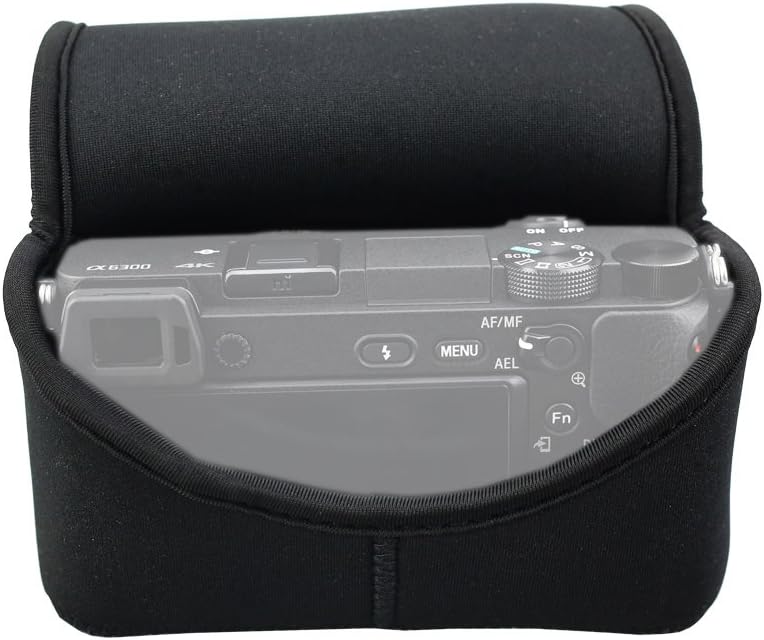 JJC Mirrorless Camera Case Ultra-Light Pouch Bag for Sony A6400 A6500 A6300 A6000 A5100 A5000 with Lens, Black - Image 5