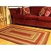 IIHF Home Decor | Cinnamon Premium Braided Collection | Primitive, Rustic, Farmhouse | Jute/Cotton | 30 Days Risk Free | Accent Rug| Wine, Natural and Shade of Browns | 4'x6' Rectangle