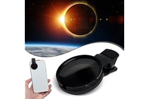 LIUCOCOTOS Eclipse Phone Camera Filter, Eclipse Filter for Phone Camera, Solar Eclipse Cell Phone Camera Filter, Universal Phone Lens Filter Kit with Clip, Cover, and Storage Bag (1 Pcs)