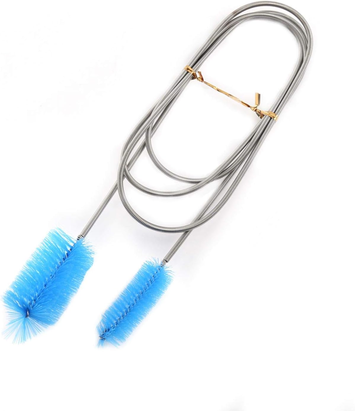 KUIDAMOS Stainless Flexible Double Ended Cleaning Brush,U-Shape Tube Double Tube Brush for Fish Tank Aquarium,Water Pump,Filters,Pipe,Connector(blue)