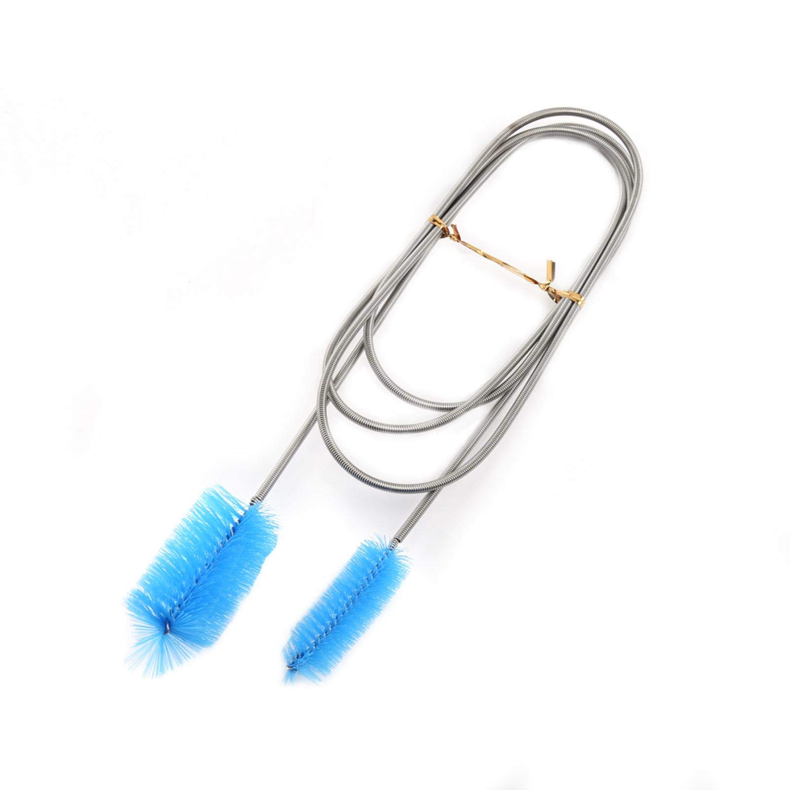 KUIDAMOS Stainless Flexible Double Ended Cleaning Brush,U-Shape Tube Double Tube Brush for Fish Tank Aquarium,Filters,Pipe,Connector(blue)
