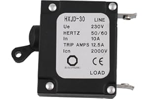 HogarTech Generator Circuit Breaker 10A AC230V 50/60Hz for 2–3 kW 168F/170F Engine Generators, Plastic Housing, Trip Current 