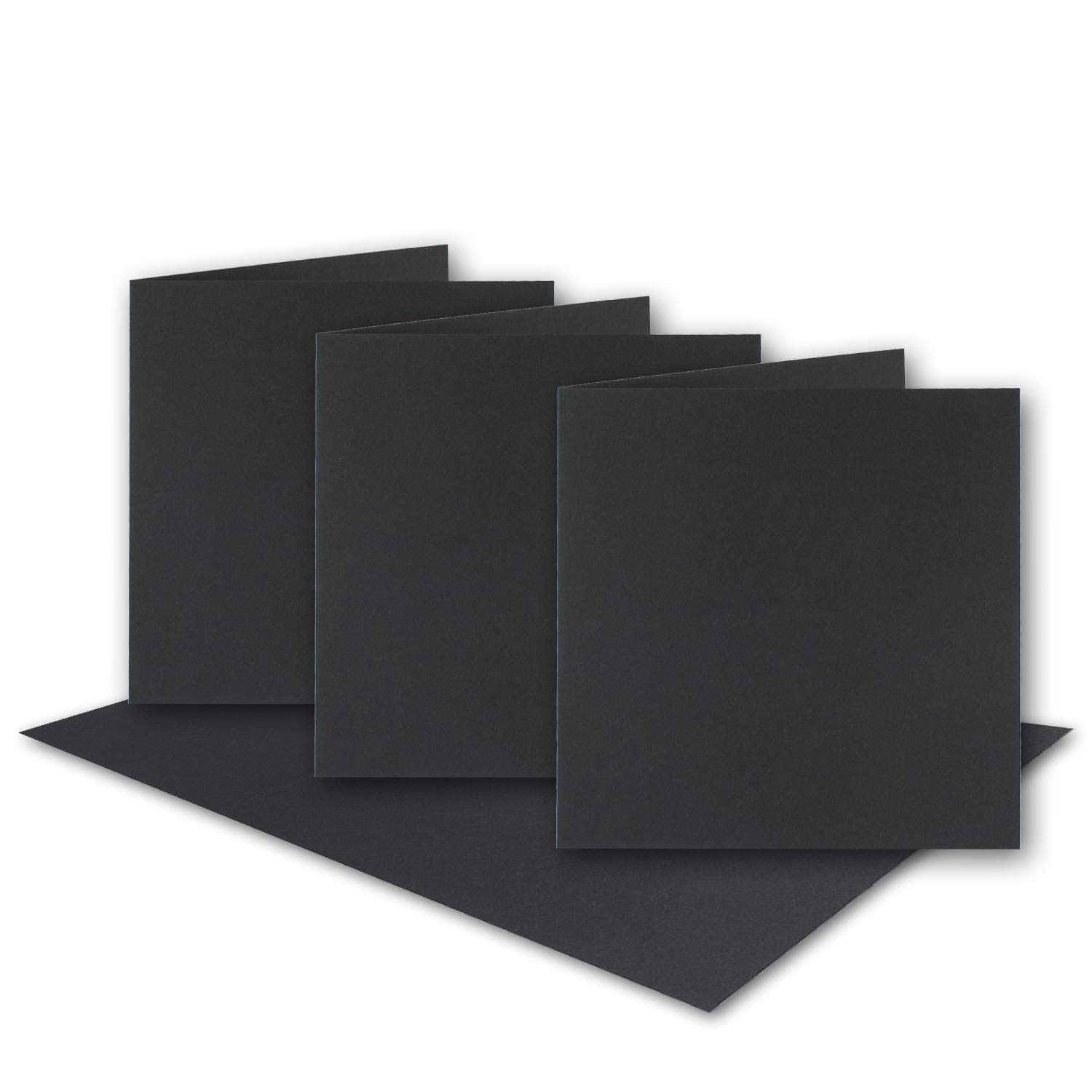 NEUSER PAPIER 25x black vintage kraft paper folding cards square - 150 x 150 mm - 15 x 15 cm - recycled 220 gr blank folding cards sustainable - Environment by GUSTAV NEUSER