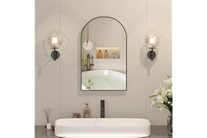 Mepplzian Recessed Medicine Cabinet for Bathroom,Black Arched Medicine Cabinet with Mirror,Bathroom Mirror with Storage,Surface Mount Wall Cabinet 14x18