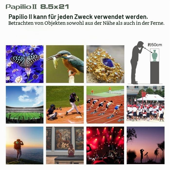 PENTAX Papilio II 8.5x21 Kompaktes Fernglas BAK4-Prisma 3