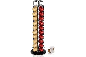 RECAPS Coffee Pods Holder Pod Stand Stores 40 Pods Compatible with Nespresso Small Original Line Coffee Pods Black (Coffee Po