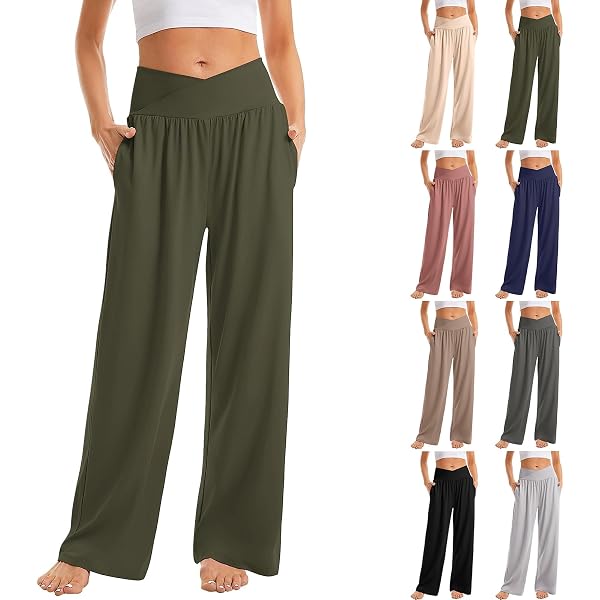 Women's Wide Leg Sweatpants – High Waist Palazzo Lounge Pants With Drawstring & Pockets