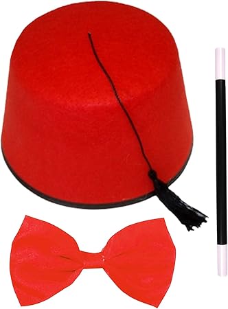 Labreeze Adulti Fez Cappello Rosso Bilancio Papillon Magic Wand Marocchino Turco Fancy Dress Set Amazon It Giochi E Giocattoli
