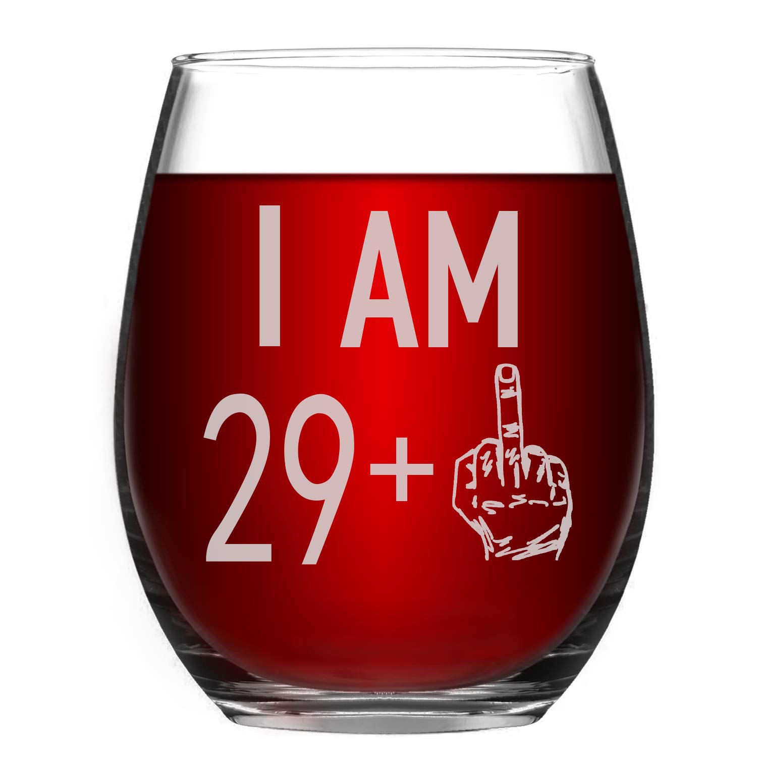 Livole 30th Birthday Gifts for Women Men, 17oz Stemless 29+ Wine Glasses, Unique Personalized Unbreakable Wine Tumbler for Best Friend, Mom, Wife, Auntie, Her, Coworker, Party Decoration
