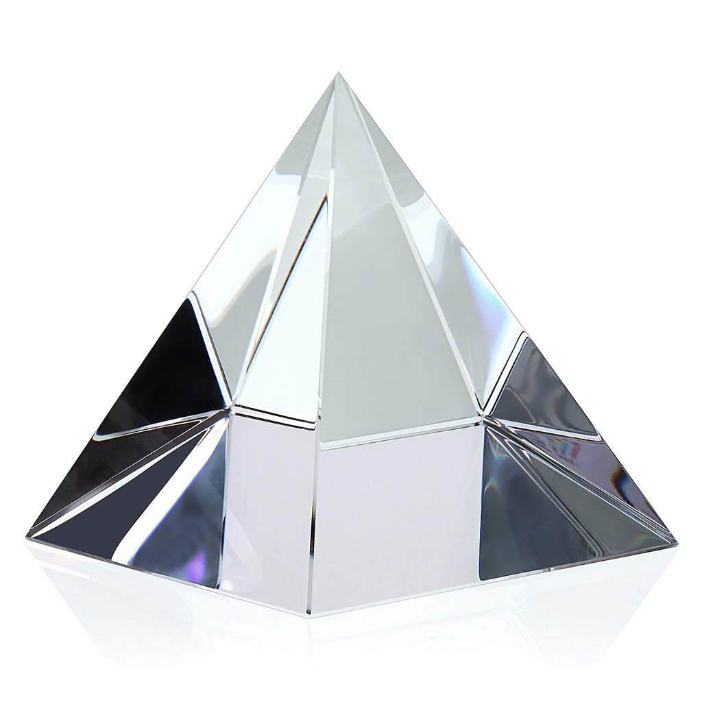OwnMy Pyramid Crystal Prism Desk Ornament Suncatcher with Gift Box for