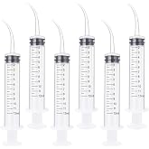 Benvo 6 Pack Disposable Dental Syringe 12ml with Curved Tip Dental Irrigation Syringe for Mouthwash Oral Care, Tonsil Stones Squirt Liquid Injection, Oil, Glue, Lab Pet Feeding(With Clear Measurement)