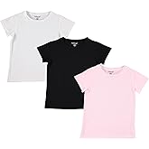 Pink Angel Girls' 3-Pack T-Shirts: Premium Cotton Comfort and Style for School, Play, Camp. Sizes 4 to 16, Tee Shirt 3-Pack