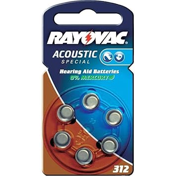 60 Batterien Rayovac RA-Acoustic-312 Hörgerätebatterien (Typ: 312)