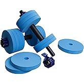 Huangyunming Aquatic Exercise Dumbbells Water Dumbbell Pool Resistance Aquatic Fitness Barbells with 16 High-Density EVA Foam Pool Weights Dumbbells, Can be quickly disassembled