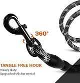 Taglory Rope Dog Lead with Padded Handle 1.5 m Reflective 1.2 cm Black view 6