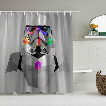 Yolika Duschvorhang Graue Abstrakte Oberkorpermuster Undurchdringliche Helmentfarbene Gasmaske Personalisierte Deko Badezimmer Vorhang Mit Haken 180 180 Amazon De Kuche Haushalt