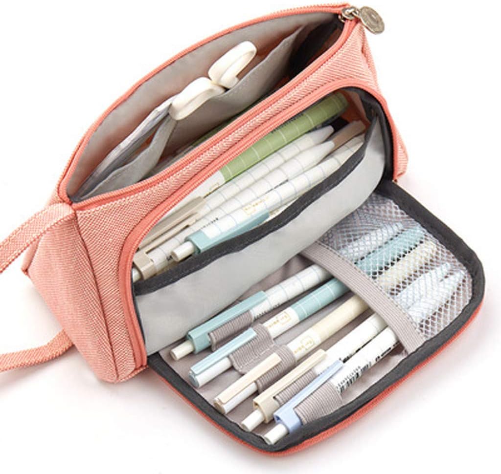 Pen, Pencil & Marker Cases, Multiporpuse Use as Make up Bag Pencil Case Medicine Bag-Big Capacity Large Storage Stationery Organizer for School Supplies Office Beauty (Model C, 7.87x3.15x4.53inch)