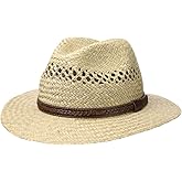 Lipodo Steven Traveller Straw Hat Sun Hat Made in Italy Leather Trim Women Men Summer