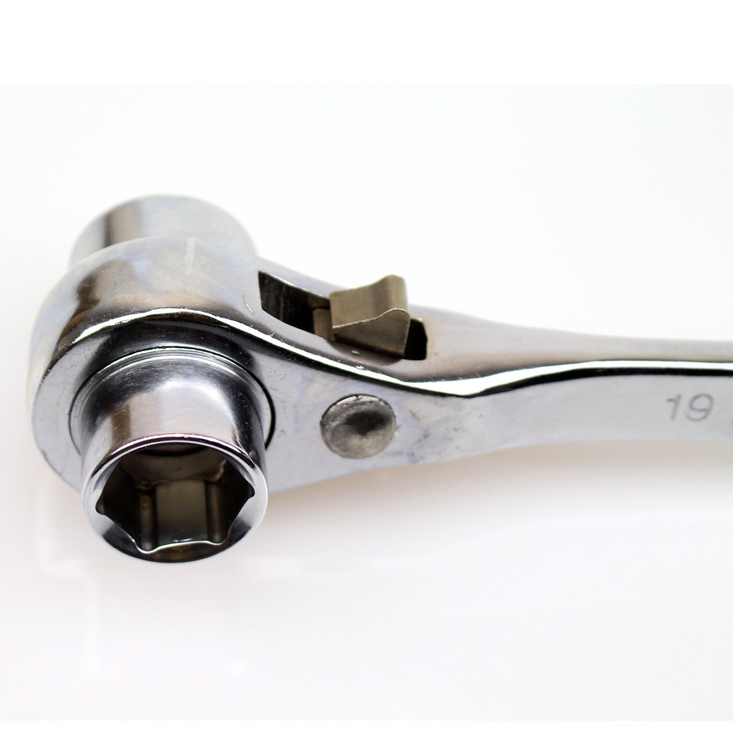 DYWISHKEY 19/22mm Scaffold Podger Ratchet Spanner Site Ratcheting Socket Wrench Black Tools