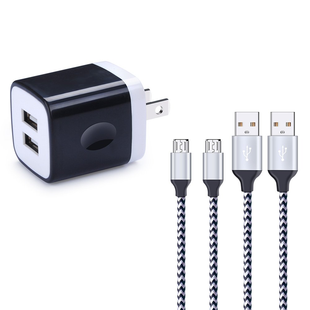 Galaxy S7 S6 Edge Charger Usb Wall Charger Cablelovers Micro Usb Cable 6ft 2 Pack Braided Long Cord Fast Charging Cable For Samsung Galaxy S7 S6