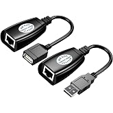 LIXINTIAN USB (Male) (Female) to RJ45 Adapter Set-USB to RJ45 LAN Extension Adapter Over Cat5/ Cat5e/ Cat6 Cable