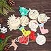 TONAK Unfinished Wood Pieces Wooden Ornaments Christmas Crafts Supplies for Kids Predrilled Blank Hearts Tree Round Wood Slices to Paint DIY Christmas Hanging Decoration 40pcs 3
