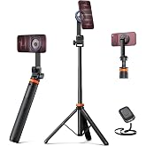 EUCOS 62" Magnetic Phone Tripod for iPhone, Selfie Stick Tripod with Remote | N52 Strong Magnetic Phone Stand, Extendable Cell Phone Stand for Video Recording, Travel
