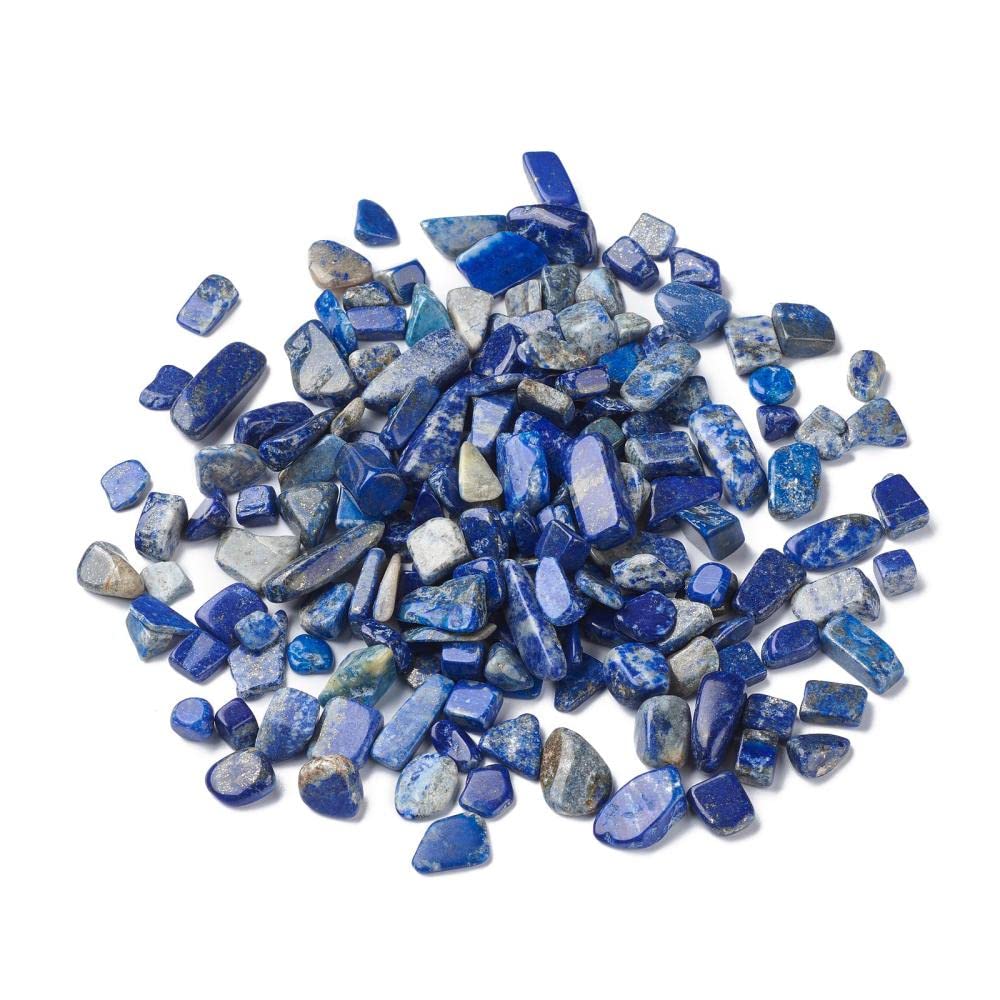 Perlin Lapis Lazuli Gemstone Beads Tumbled Stone 10 mm ~ 22 mm Chips Pack of 100 Lapis Lazuli Gemstones Semi-Precious Stone Jewellery Beads Gemstone