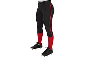 CHAMPRO Girls' Tournament Low-Rise Youth Softball Pants with Braid