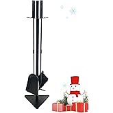 Tomersun Small 23 Inch Fireplace Tools Set Indoor 4 Pcs Fireplace Tools with Fireplace Poker, Shovel, Broom, Fireplace Tool Stand