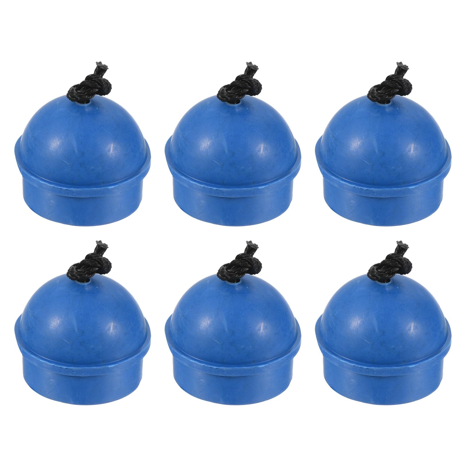 PATIKIL Cue Chalk Holder, 6 Pack Rubber Non Slip Pool Chalk Holders Billiard Cue Tips Chalks Case with Cord Snooker Pool Replacement, Blue