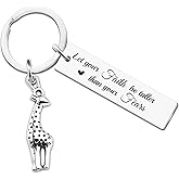 Ikacvb Inspirational Giraffe Gifts For Women Teen Girls Friends Giraffes Lover BestGiraffe Keychain Jewelry Giraffes Decor Stuff Gifts For Woman Family Friends Birthday Christmas