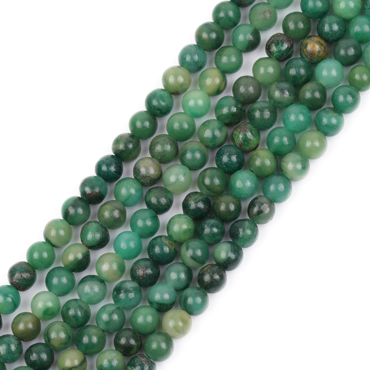GEM-Inside Natural 4mm Round Green Western African Jade Stone Gemstone Semi Precious Beads for Jewellery Making